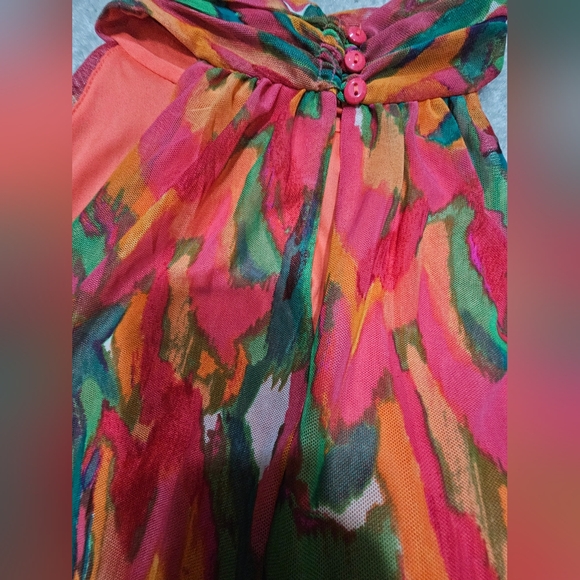 Vibrant Multicolor Halter Dress - Picture 7 of 8